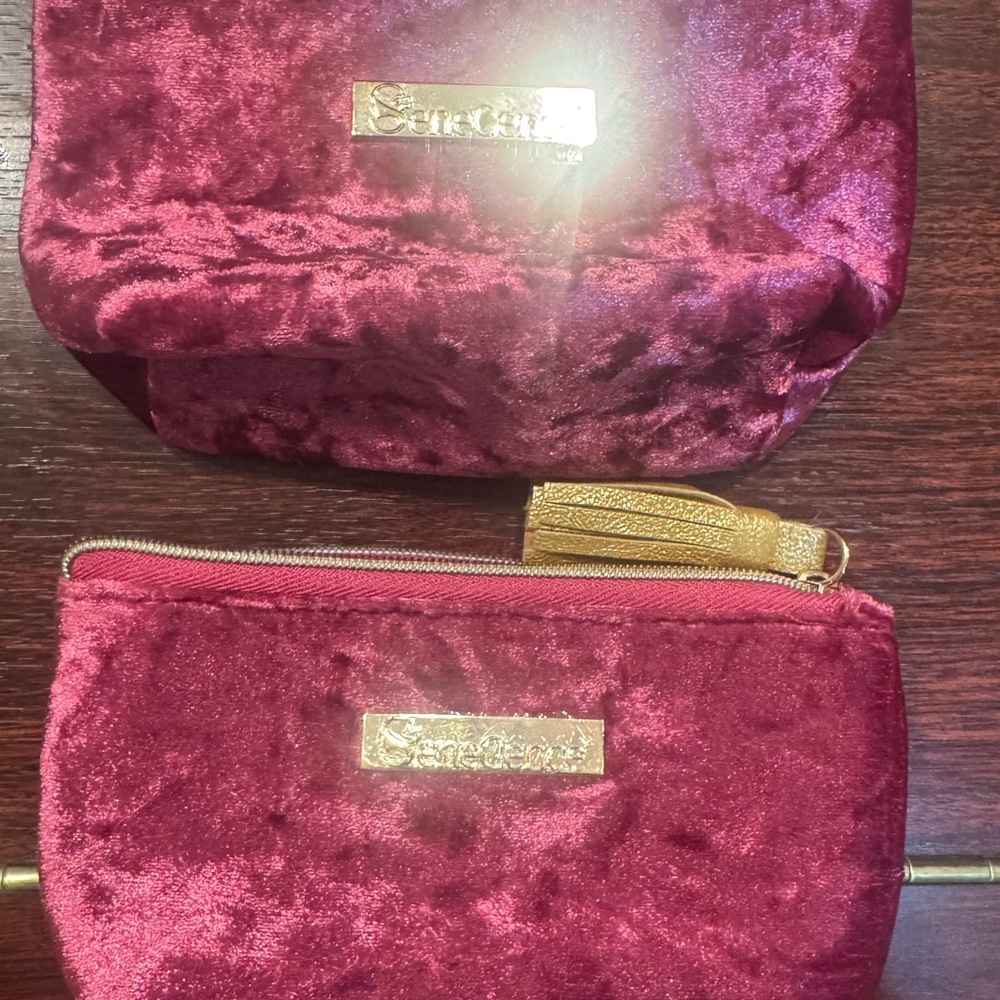 Velvet Burgundy make up bags new